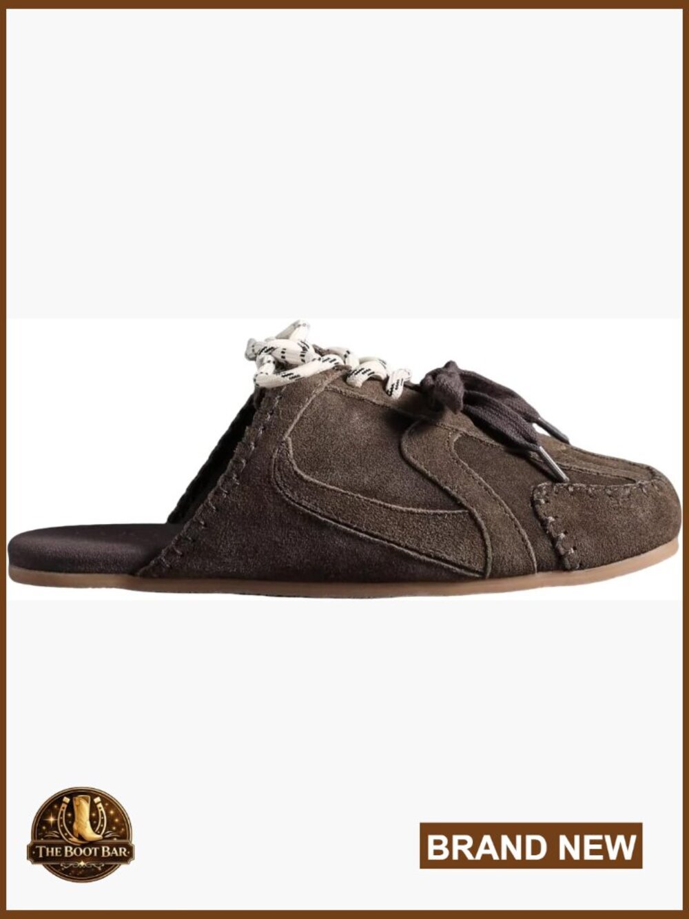 Suede Sneaker Mules Slip-On Loafers Lace-Up Cushioned Comfort Flat Backless